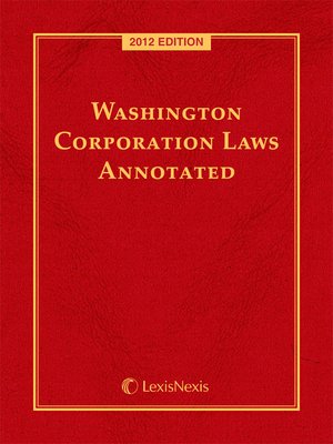 cover image of Washington Corporation Laws Annotated